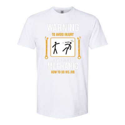 Funny Auto Mechanic Warning To Avoid Injury Mechanic Softstyle® CVC T-Shirt