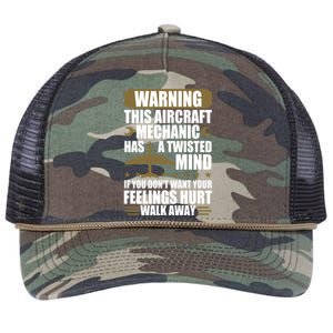 Funny Aircraft Mechanic Airplane Mechanic Great Gift Retro Rope Trucker Hat Cap