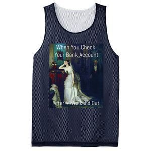 Funny Art Meme When You Check Your Bank Account Mesh Reversible Basketball Jersey Tank