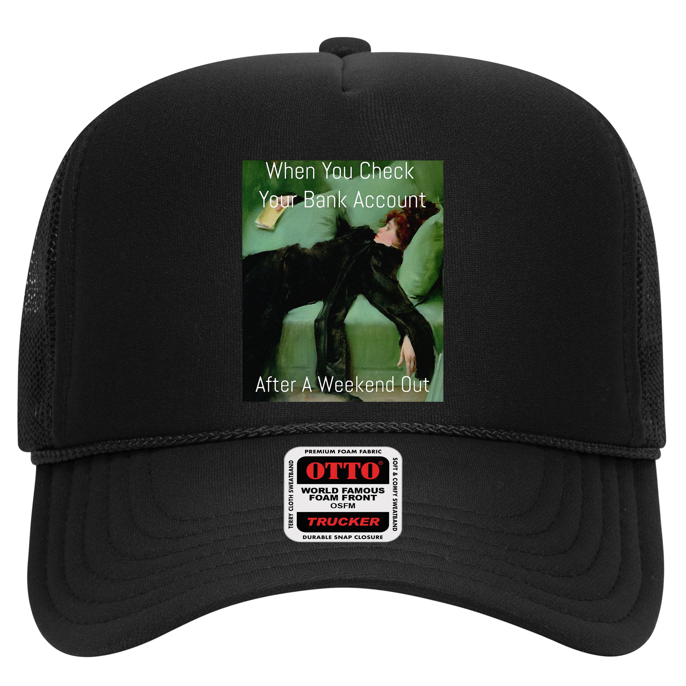 Funny Art Meme When You Check Your Bank Account Money Joke Hat