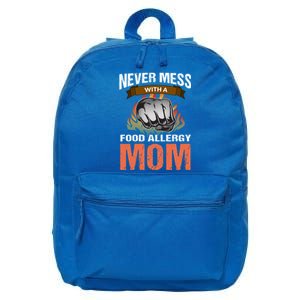 Food Allergy Mom Funny Slogan Never Mess Great Gift 16 in Basic Backpack