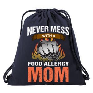 Food Allergy Mom Funny Slogan Never Mess Great Gift Drawstring Bag