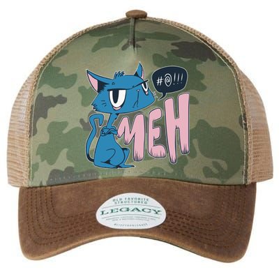 Funny Angry Meh Cat Comic Legacy Tie Dye Trucker Hat