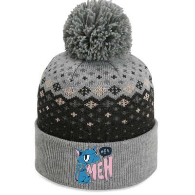 Funny Angry Meh Cat Comic The Baniff Cuffed Pom Beanie