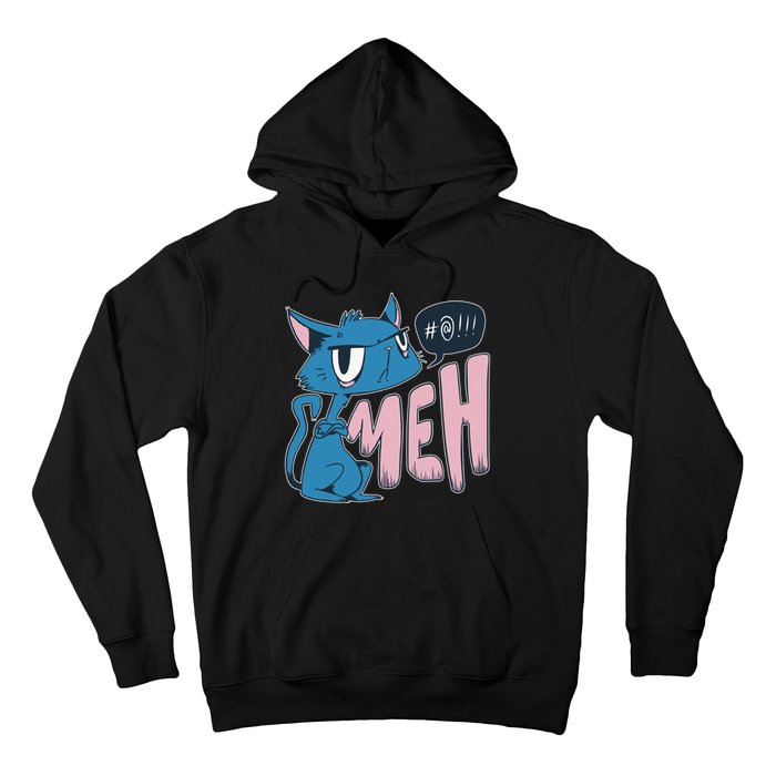 Funny Angry Meh Cat Comic Hoodie