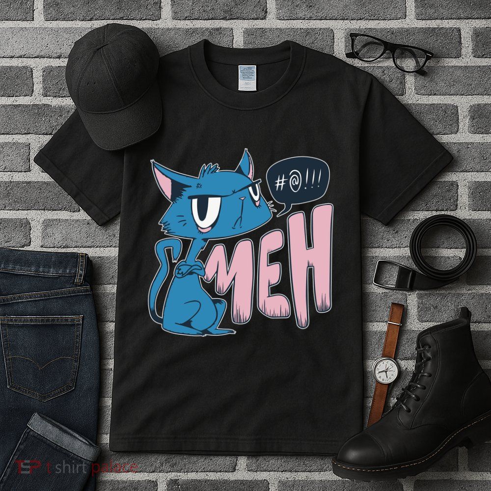 Funny Angry Meh Cat Comic Tall T-Shirt