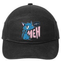 Funny Angry Meh Cat Comic 7-Panel Snapback Hat