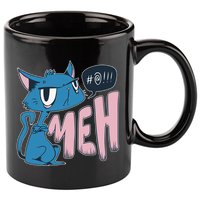 Funny Angry Meh Cat Comic 11oz C Handle Ceramic Mug
