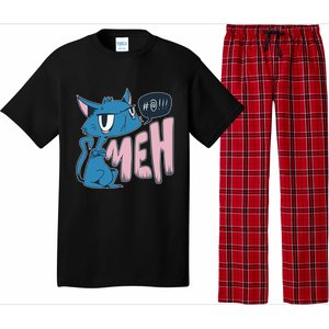 Funny Angry Meh Cat Comic Pajama Set