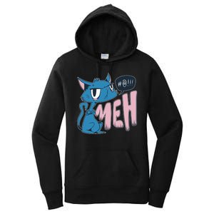 Funny Angry Meh Cat Comic Women's Pullover Hoodie