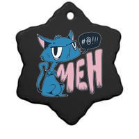 Funny Angry Meh Cat Comic Ceramic Star Ornament