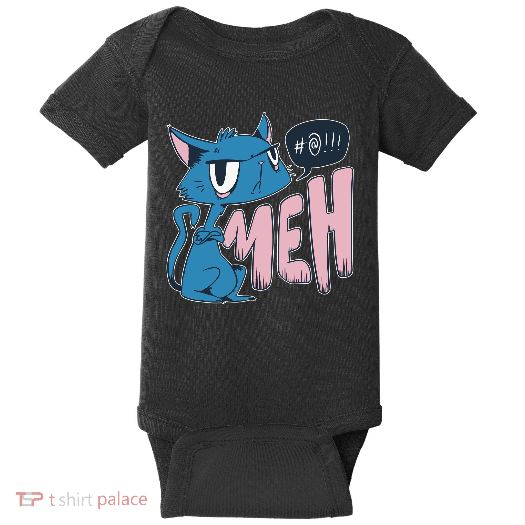 Funny Angry Meh Cat Comic Baby Bodysuit