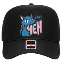 Funny Angry Meh Cat Comic Trucker Hat