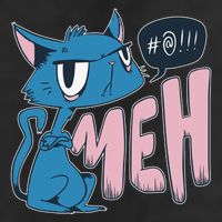 Funny Angry Meh Cat Comic Trucker Hat
