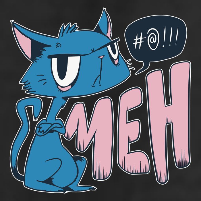 Funny Angry Meh Cat Comic Trucker Hat