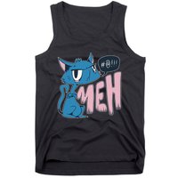 Funny Angry Meh Cat Comic Tank Top