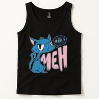 Funny Angry Meh Cat Comic Tank Top