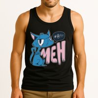 Funny Angry Meh Cat Comic Tank Top
