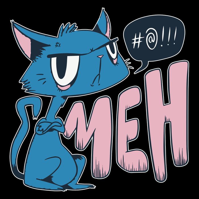 Funny Angry Meh Cat Comic Tank Top