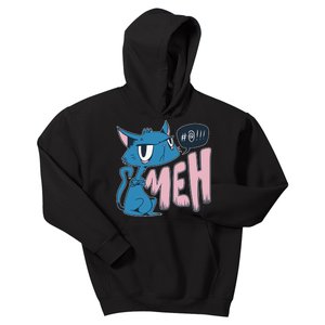 Funny Angry Meh Cat Comic Kids Hoodie