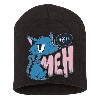 Funny Angry Meh Cat Comic Short Acrylic Beanie