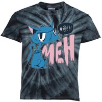 Funny Angry Meh Cat Comic Kids Tie-Dye T-Shirt