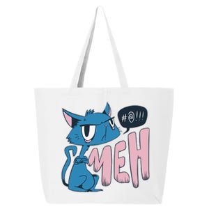 Funny Angry Meh Cat Comic 25L Jumbo Tote