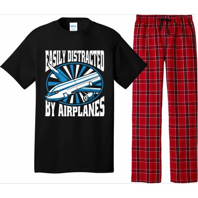 Funny Aircraft Mechanic Easily Distracted By Airplanes Gift Pajama Set