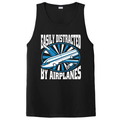 Funny Aircraft Mechanic Easily Distracted By Airplanes Gift PosiCharge Competitor Tank