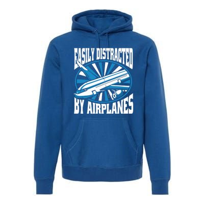 Funny Aircraft Mechanic Easily Distracted By Airplanes Gift Premium Hoodie