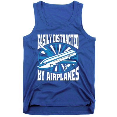 Funny Aircraft Mechanic Easily Distracted By Airplanes Gift Tank Top