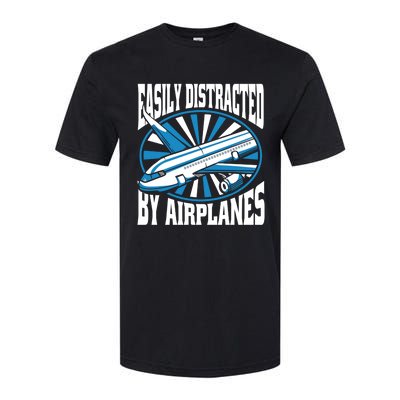 Funny Aircraft Mechanic Easily Distracted By Airplanes Gift Softstyle® CVC T-Shirt