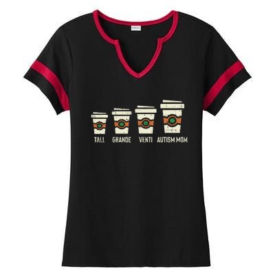 Funny Autism Mom Coffee Awareness Mothers Day Ladies Halftime Notch Neck Tee