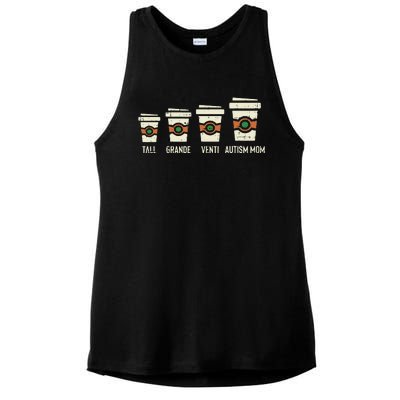 Funny Autism Mom Coffee Awareness Mothers Day Ladies PosiCharge Tri-Blend Wicking Tank