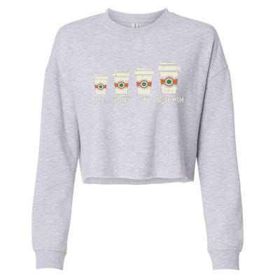 Funny Autism Mom Coffee Awareness Mothers Day Cropped Pullover Crew