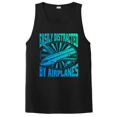 Funny Aircraft Mechanic Easily Distracted By Airplanes Gift PosiCharge Competitor Tank