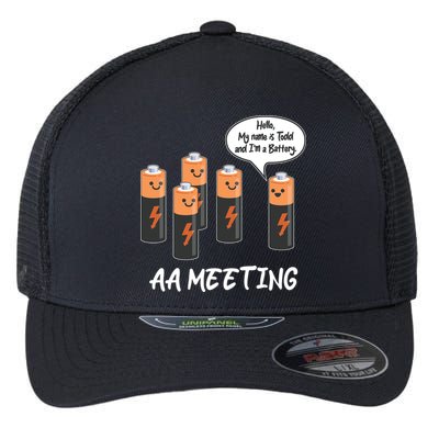 Funny AA Meeting AA Batteries Flexfit Unipanel Trucker Cap