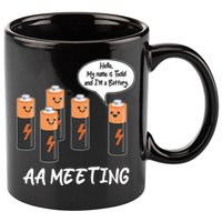 Funny AA Meeting AA Batteries 11oz C Handle Ceramic Mug