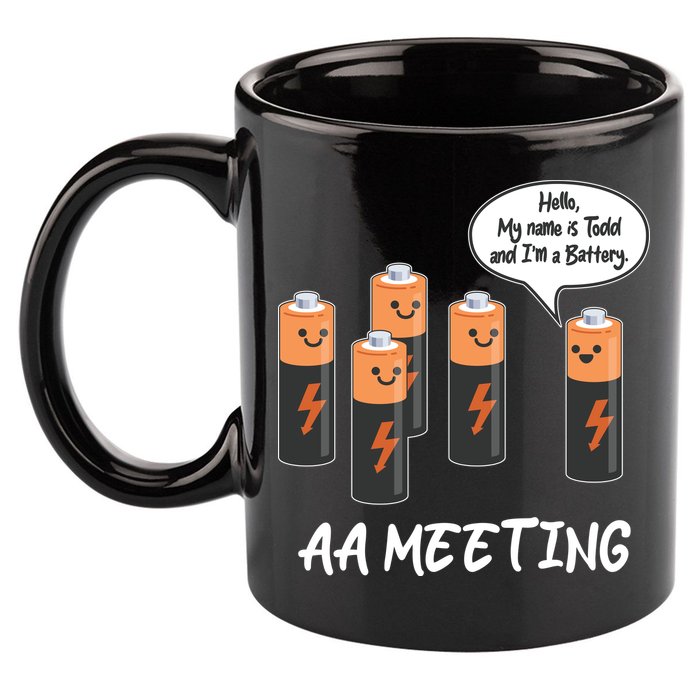 Funny AA Meeting AA Batteries 11oz C Handle Ceramic Mug