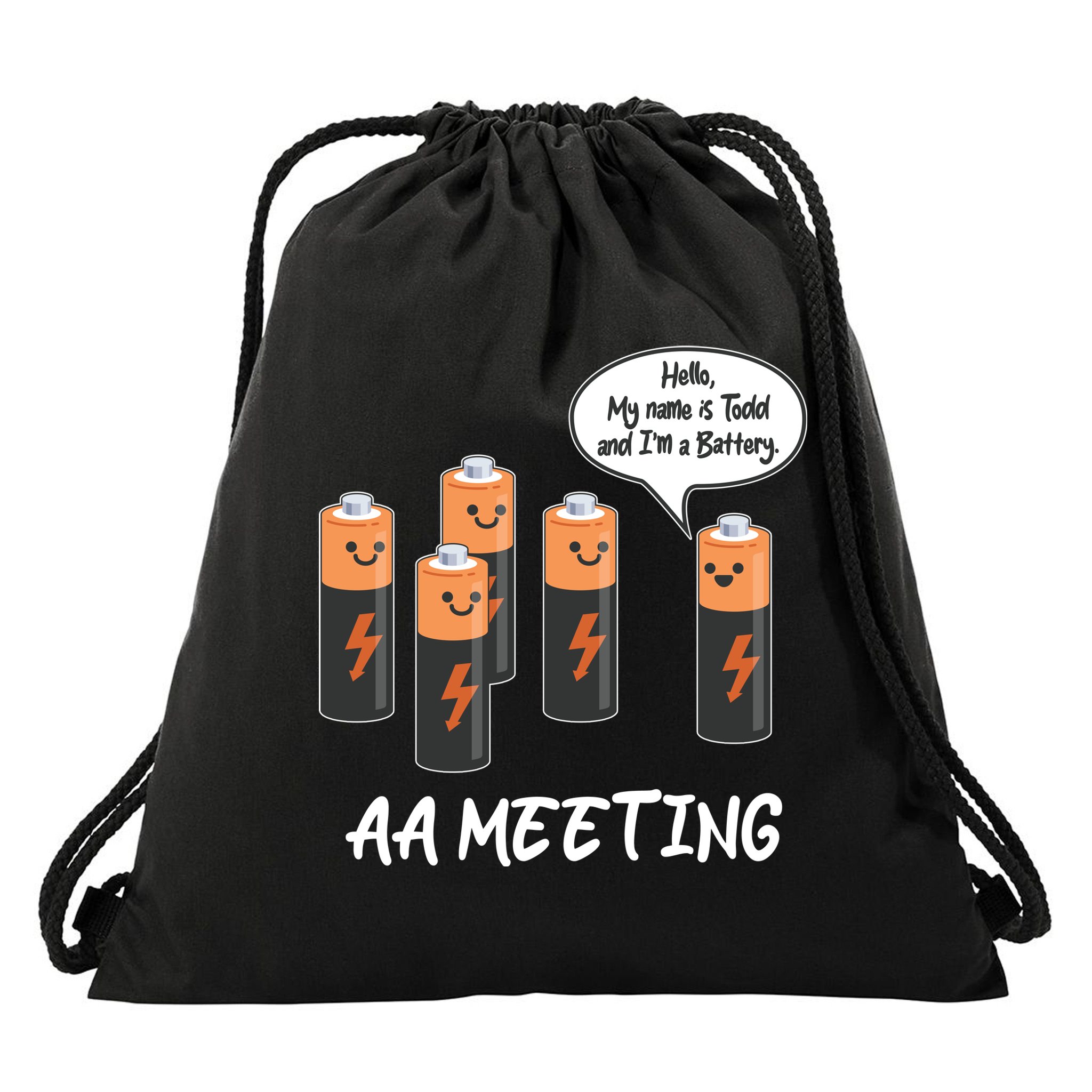 Funny AA Meeting AA Batteries Drawstring Bag