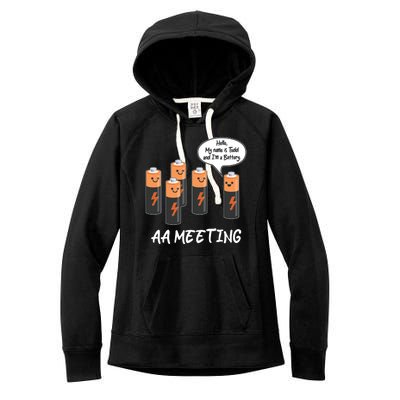 Funny AA Meeting AA Batteries Women's Fleece Hoodie