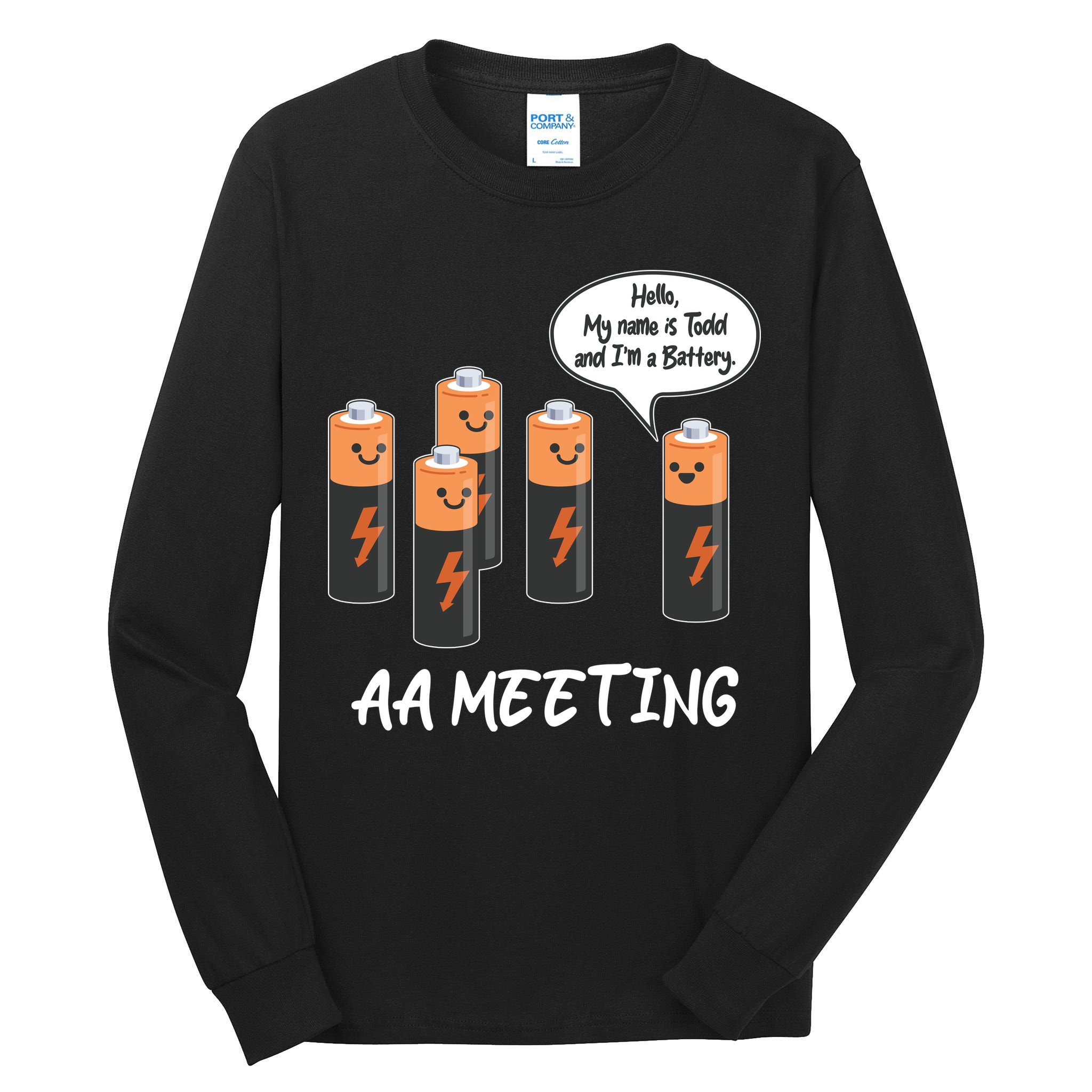 Funny AA Meeting AA Batteries Tall Long Sleeve T-Shirt