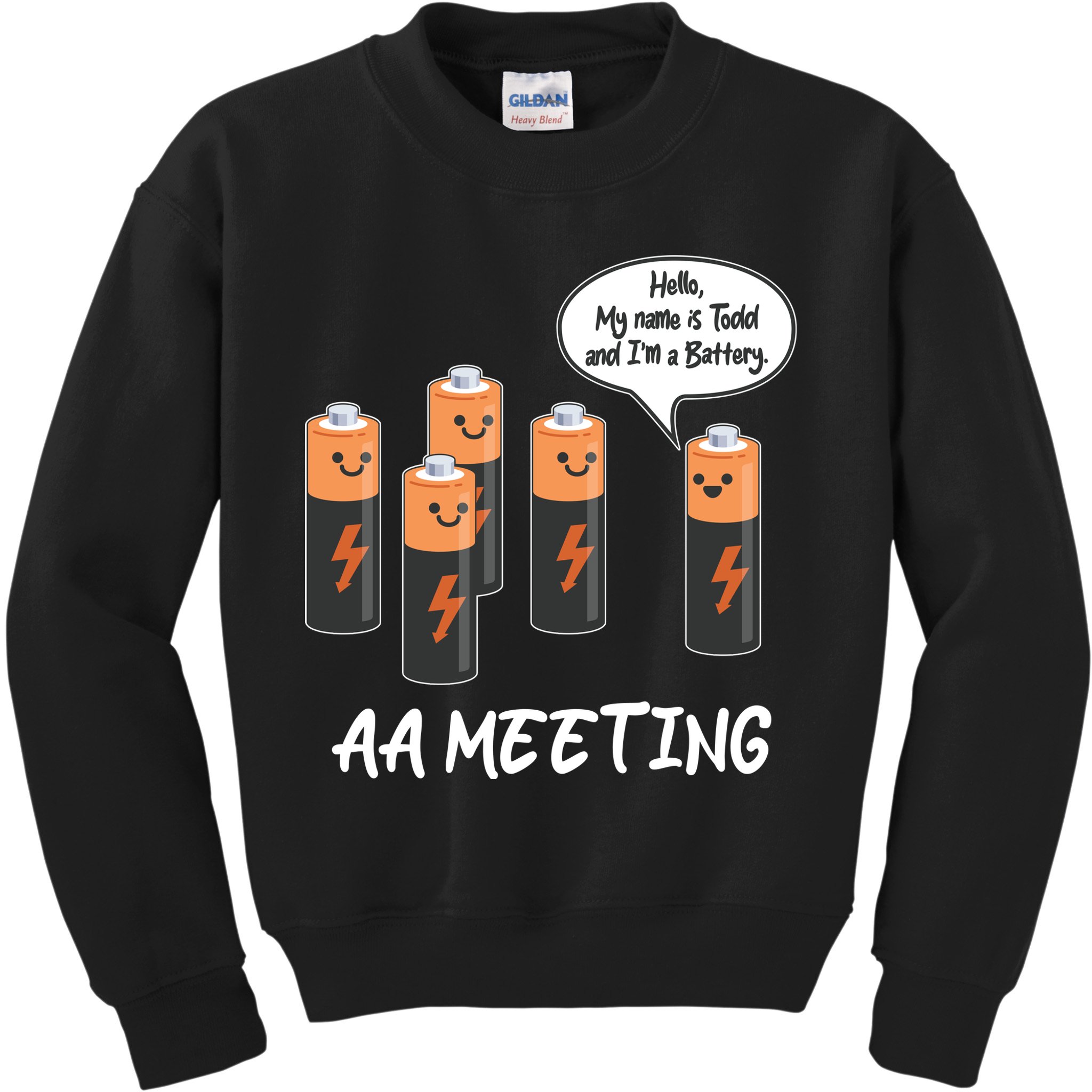 Funny AA Meeting AA Batteries Kids Sweatshirt