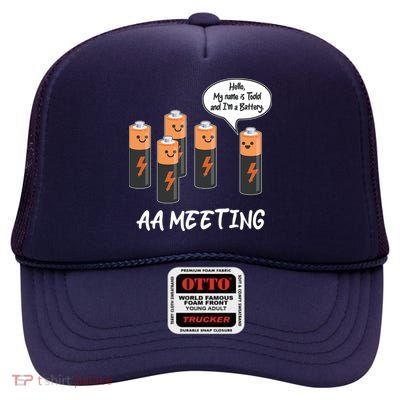 Funny AA Meeting AA Batteries High Crown Mesh Back Trucker Hat