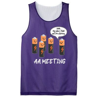 Funny AA Meeting AA Batteries Mesh Reversible Basketball Jersey Tank