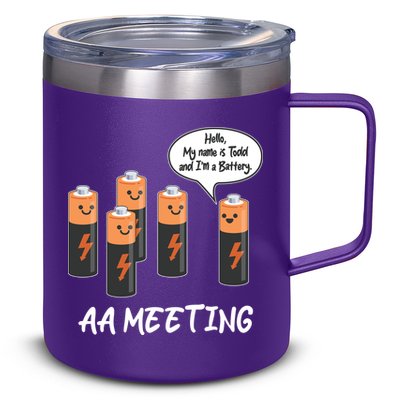 Funny AA Meeting AA Batteries 12oz Stainless Steel Coffee Mug