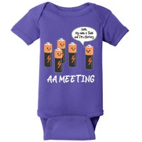 Funny AA Meeting AA Batteries Baby Bodysuit