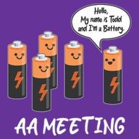 Funny AA Meeting AA Batteries Baby Bodysuit