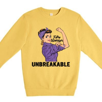 Fibromyalgia Awareness Month Warrior Unbreakable Girls Gift Premium Crewneck Sweatshirt