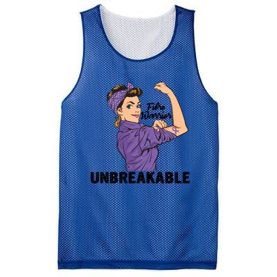 Fibromyalgia Awareness Month Warrior Unbreakable Girls Gift Mesh Reversible Basketball Jersey Tank